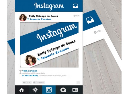 PLACA MOLDURA INSTAGRAM PARA FOTOGRAFAR - PERSONALIZADA